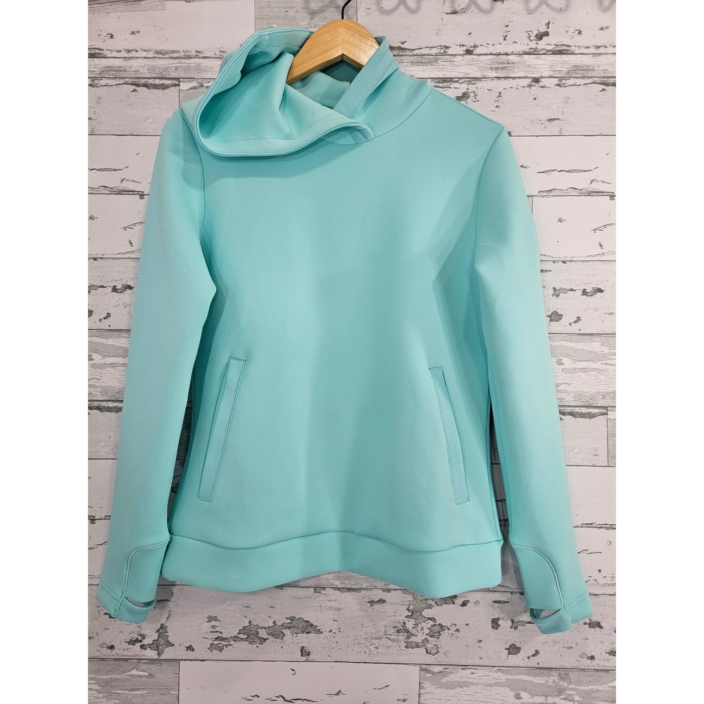 FootJoy GolfLeisure Women Aqua Blue Scuba Hoodie Pullover Thumbholes Small NWT